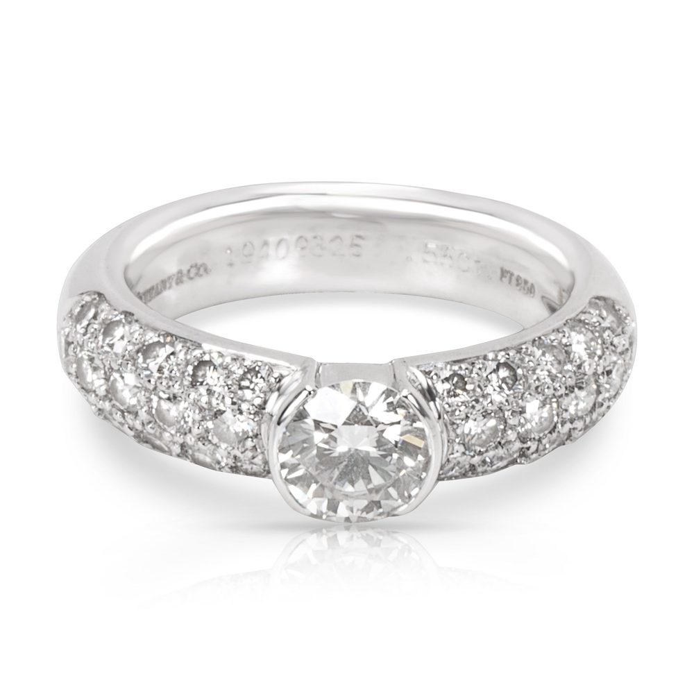 Platinum Tiffany & Co. 0.55 I VVS1 Semi-Bezel Set Engagement Ring (0.72ctw)